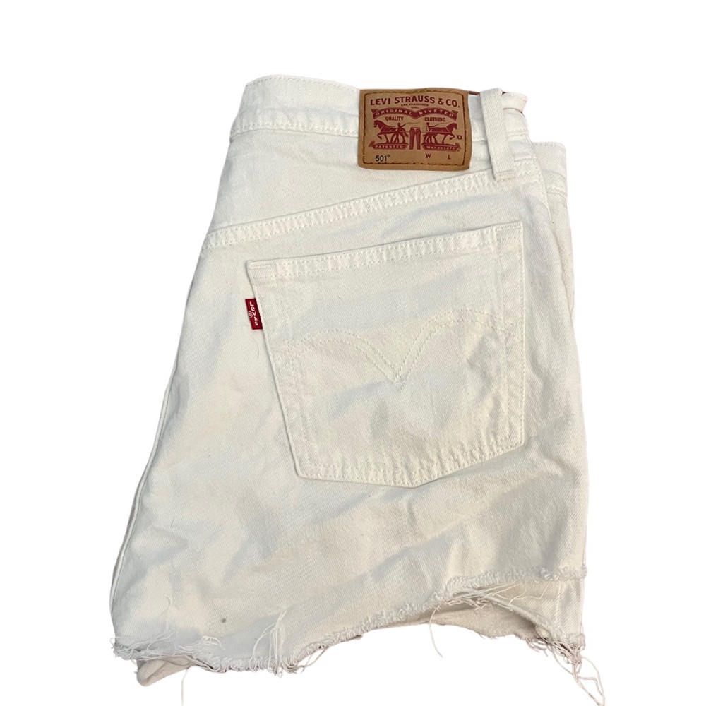 Levi White Jean Shorts